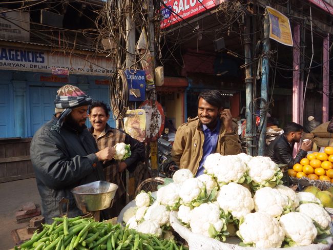 Selling Gobi, Vegetable market, Old Delhi