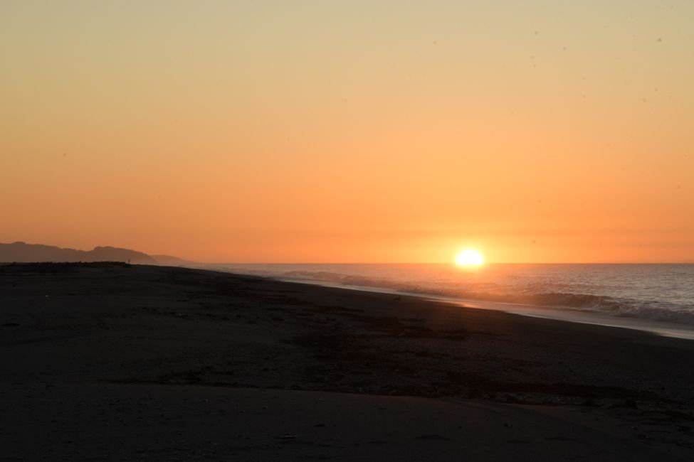 Sonnenuntergang am Haast Beach