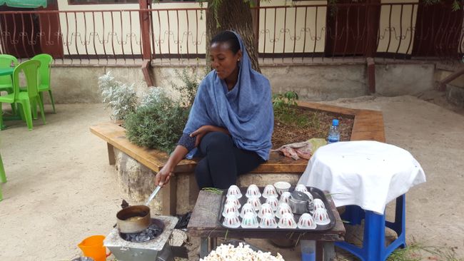 Coffee ceremony with Tsige