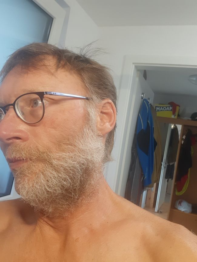 The eight-week beard is coming off