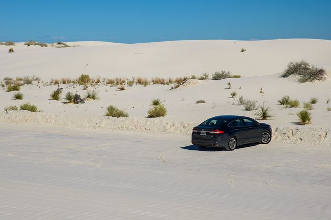 Our car in the middle of the desert
