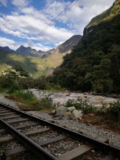 Hike along the train tracks from Hidroelectrica to Aguas Calientes