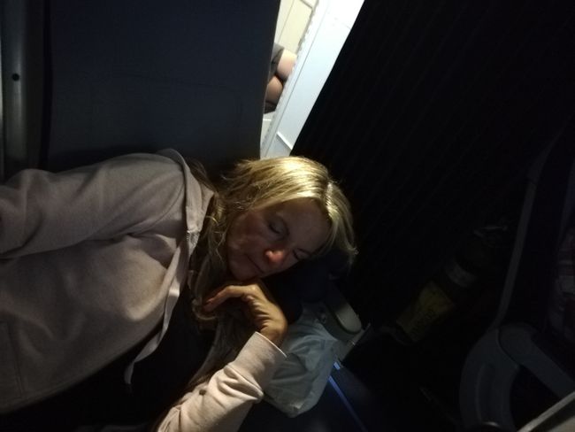 Sleeping on the flight to Boston