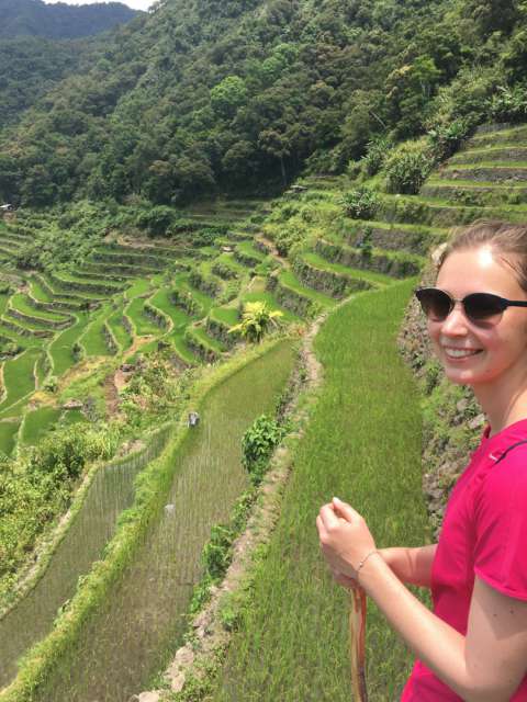 Hiking through rice terraces