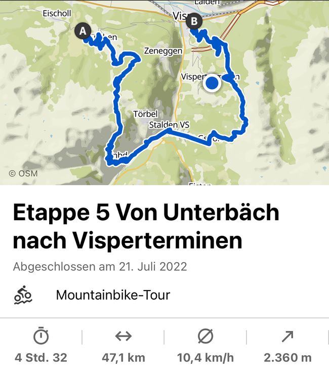 Day 5 From Unterbäch to Visperterminen