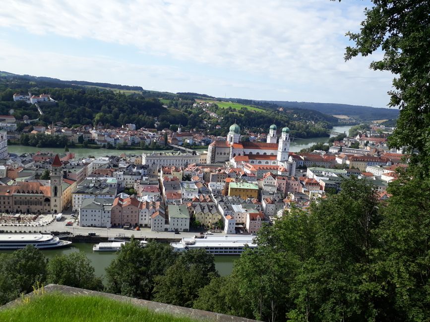 Passau from above - the view from Veste Oberhaus down