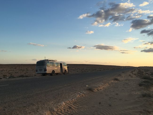 Our comfortable bus in the middle of nowhere