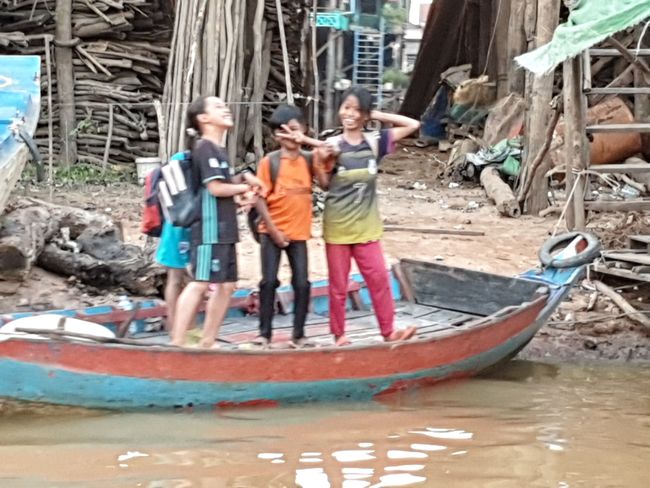 Kids on the Siem Reap River