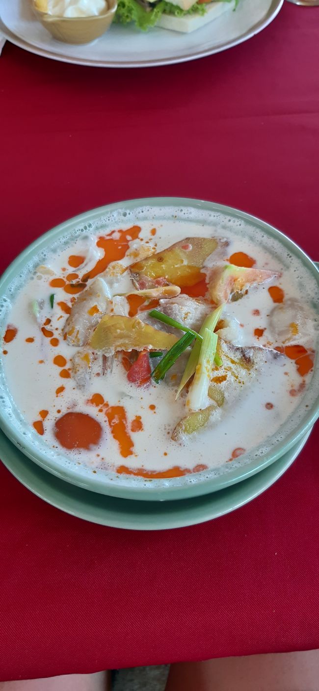 Coconut milk fish soup