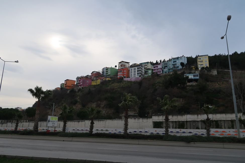 Colorful houses on the coast in Samsun