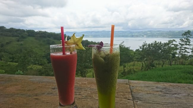 Refreshing with a view of Lake Arenal