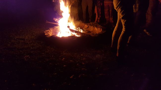 Campfire at the hostel