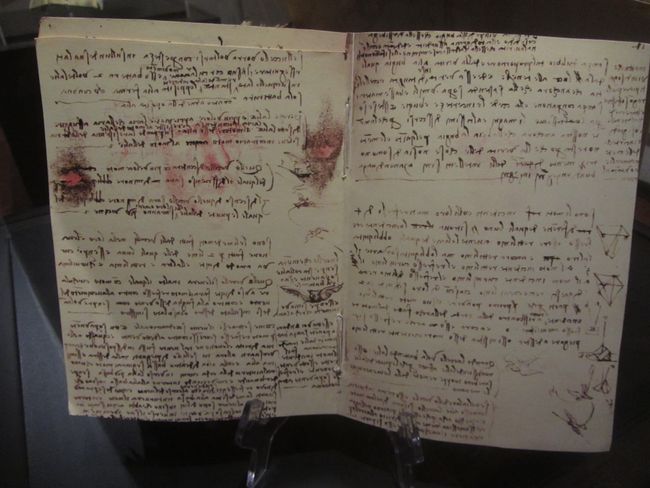 in the Leonardo da Vinci Museum, his encrypted manuscripts