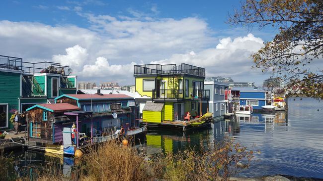 fisherman's wharf - downtown victoria - e farbigi chlini schiffswohnsiedlig