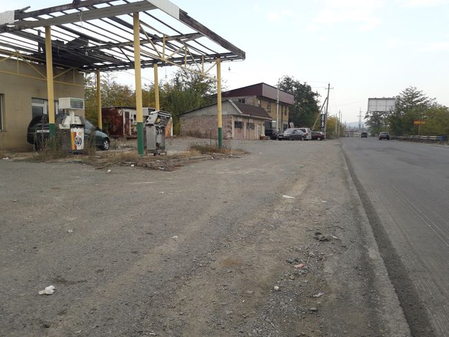 Remains of a gas station near Ptghavan