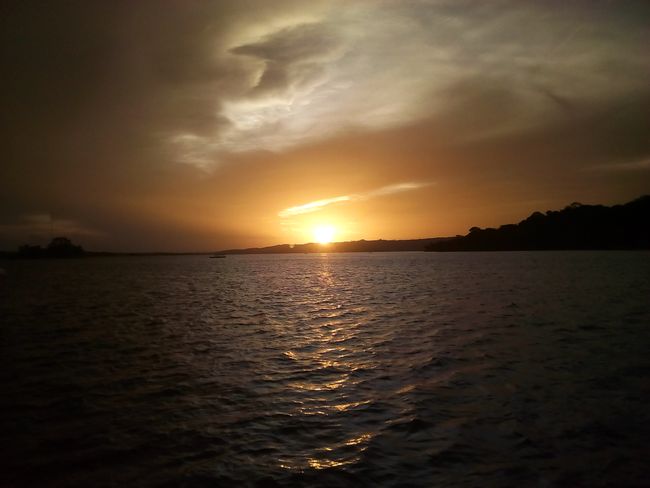 Sunset over lake Peten Itza