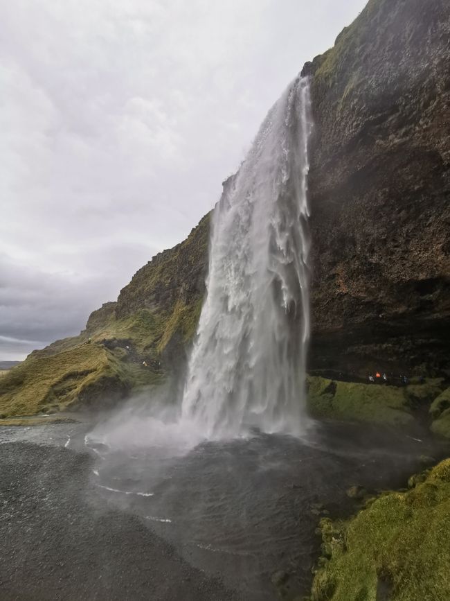 The front view of the waterfall