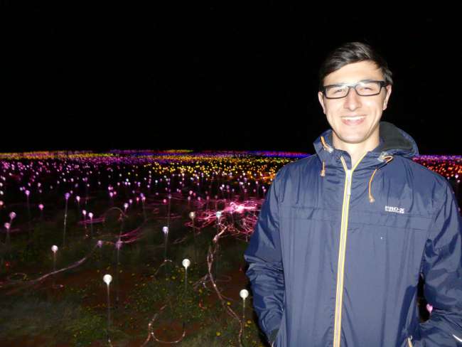 Andi in front of the sea of lights