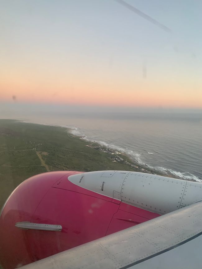 View of the Atlantic Ocean during approach 