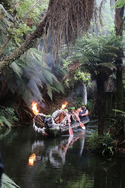 Maori canoe show