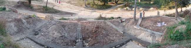 July 19: Panoramic view of the construction site