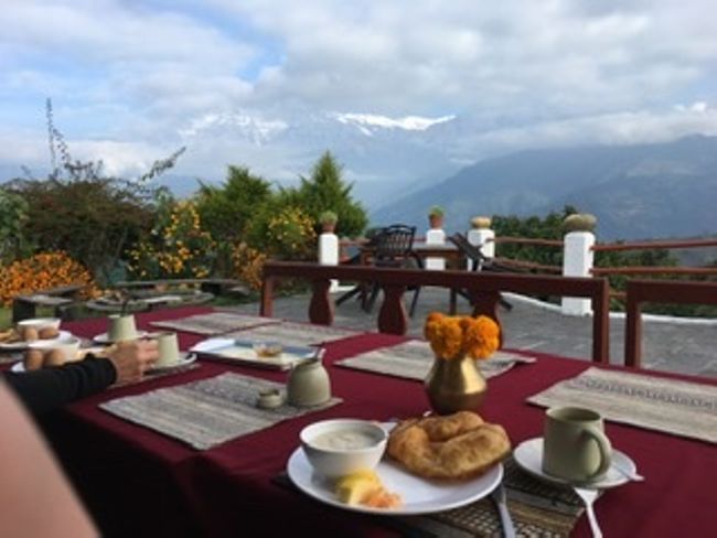Breakfast with a view of the Himalayas