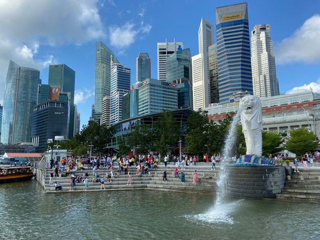 Der Löwenfisch vor dem Finance District sorgt für den Wohlstand Singapores