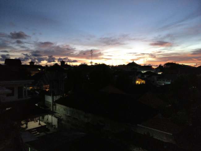 Evening sky over Kuta