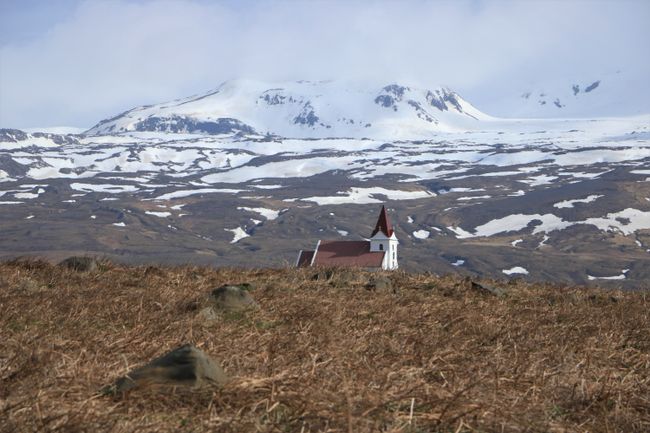 Glacier with church on Snaefellsnes