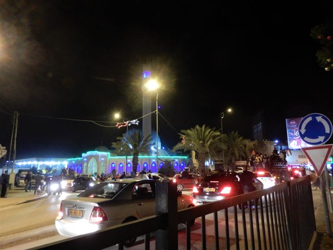 Palestinian party at the roundabout