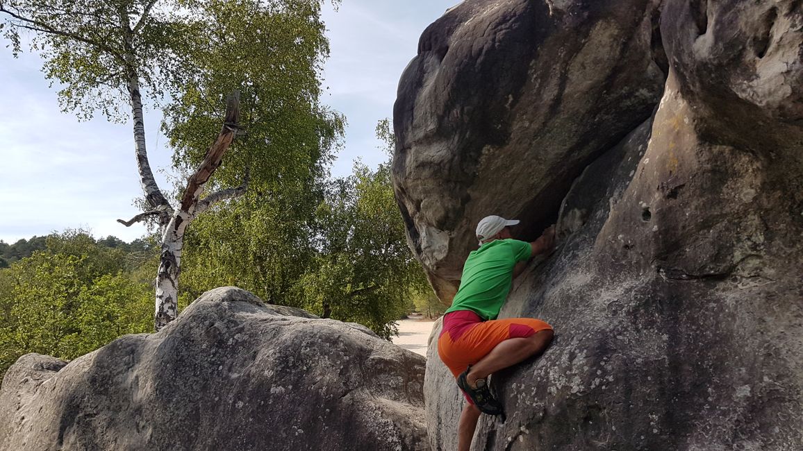 Bouldering in the forests of Fontainebleau