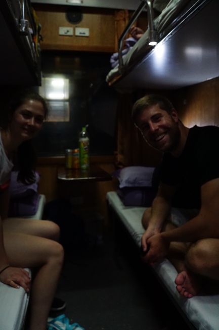 Four-person compartment in the sleeper train