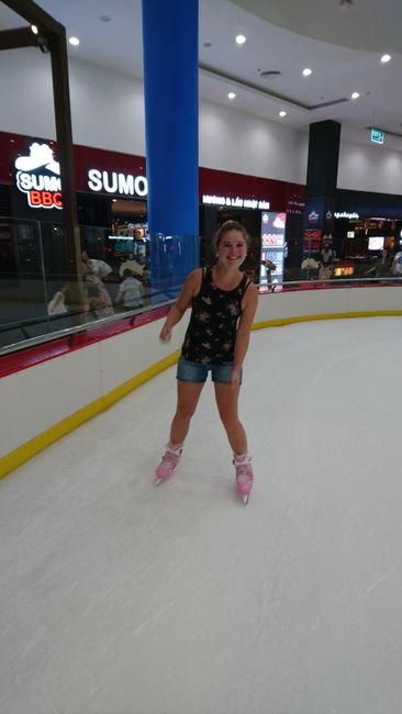 Ice skating in the summer