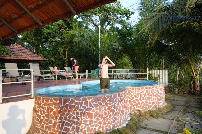 chilling by the pool