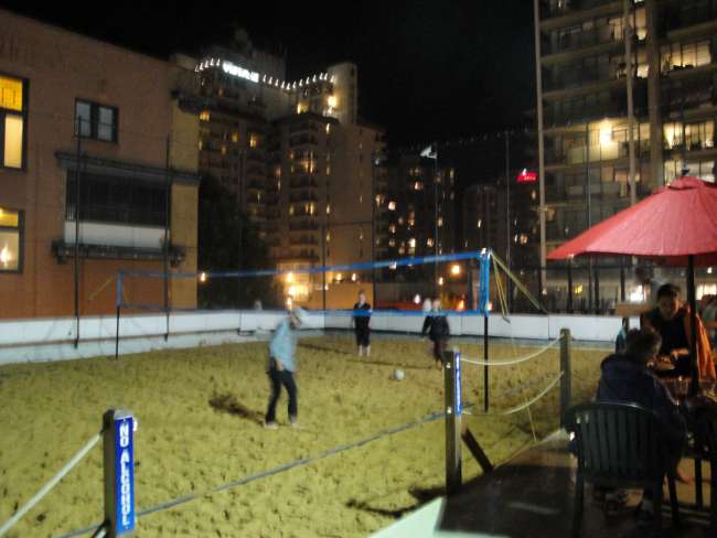Beach volleyball on the roof
