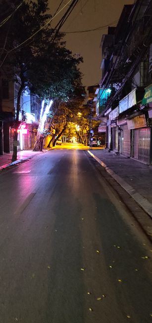 In the empty streets of Hanoi
