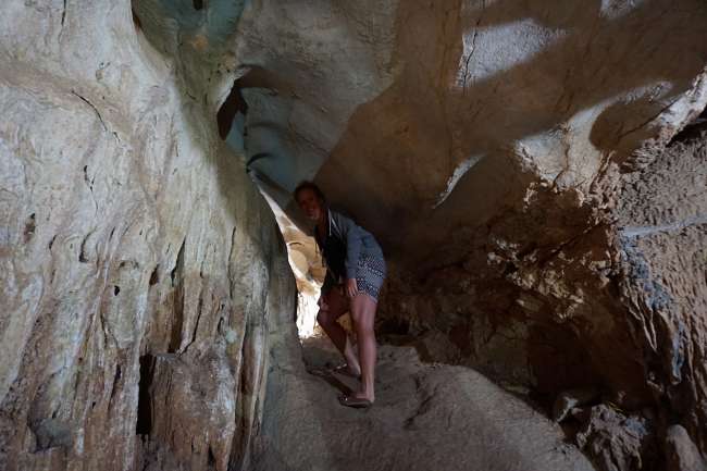 Klettern in einer Höhle