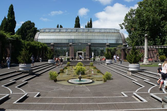 Der botanische Garten in der Domain