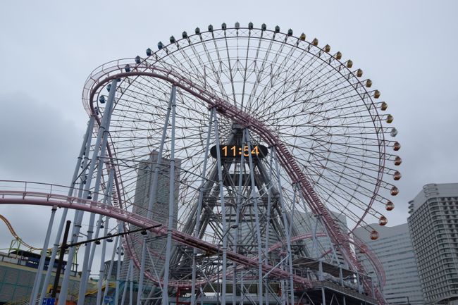The Ferris wheel with roller coaster