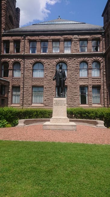 In front of the Parliament Building in Queen's Park