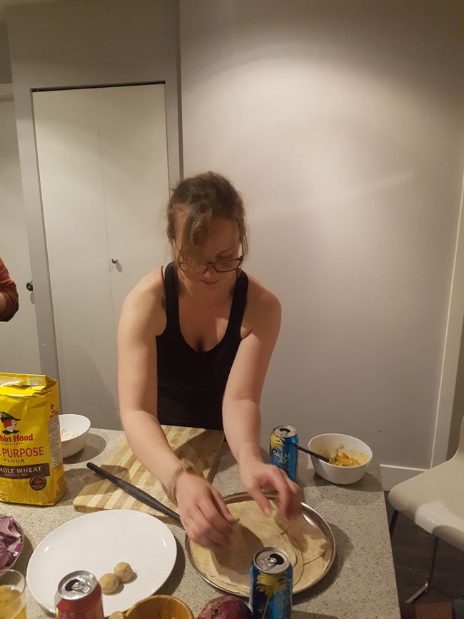Practicing making Rotis.