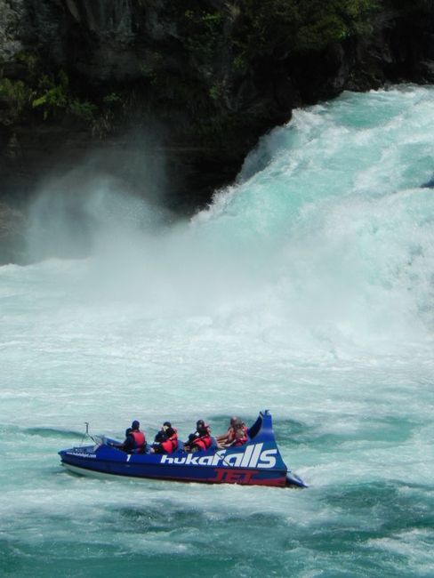 Huka Falls with 220,000 liters of water per second