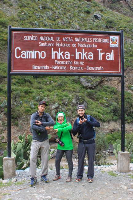 Starting photo at KM 82 of the Inca Trail