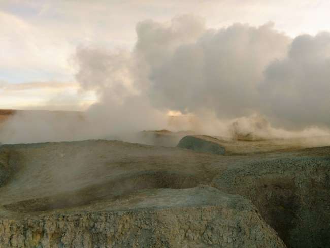 Geysers in the Bolivian desert