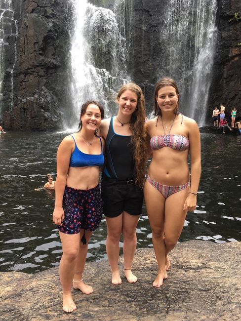 Swimming under a waterfall again on the Great Ocean Road!