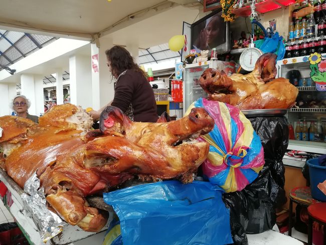 Schweinefleisch am Markt