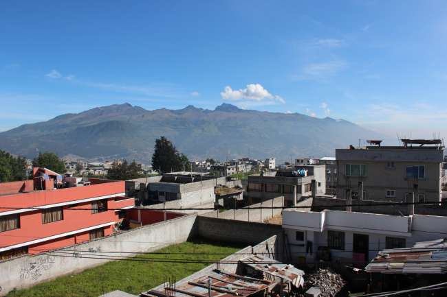 Quito's house mountain, Pichincha, seen from my window this morning