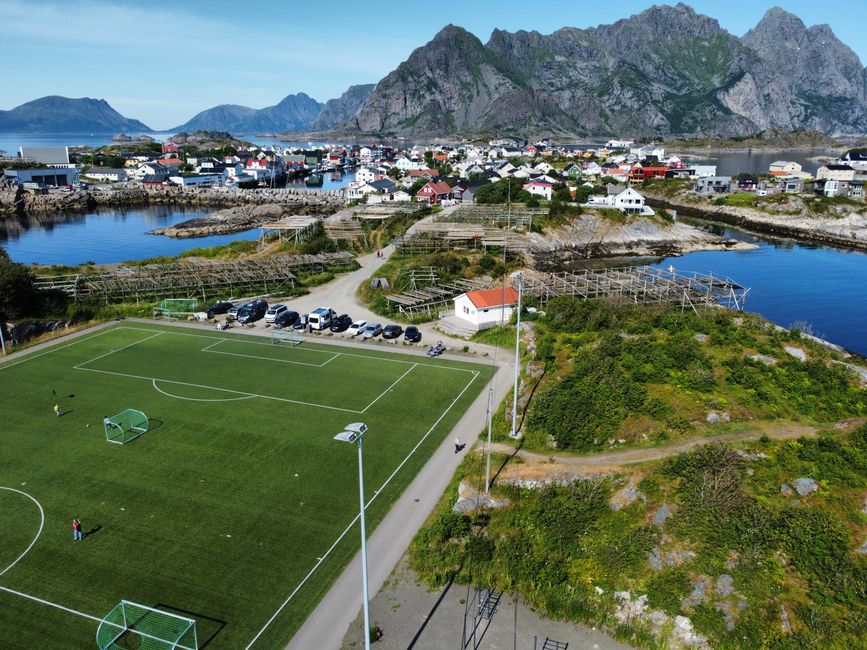 Henningsvaer's famous football pitch