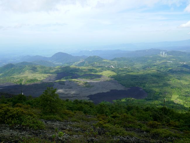 The lava spreading across the valley floor