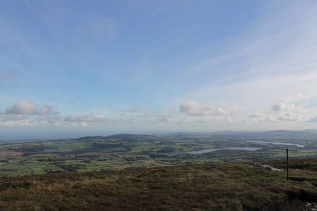 View from the mountaintop on the Wicklow Way